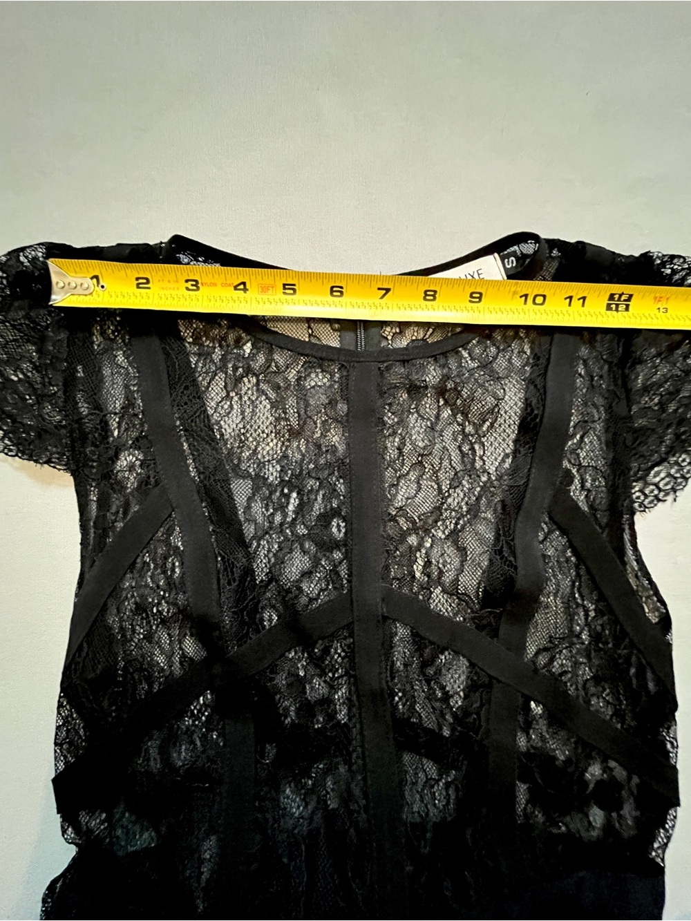 Vintage Black Lace Maxi Dress Small Sheer by J.D. Luxe Whimsigoth Witchy Gothic - Picture 11 of 13